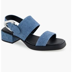 Aerosoles Dantay Blue Jean Denim Suede Slingback Sandal Size 8